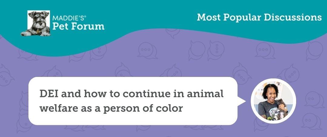 #1 - DEI and how to continue in animal welfare as a person of color Shared by Marissa Reid
